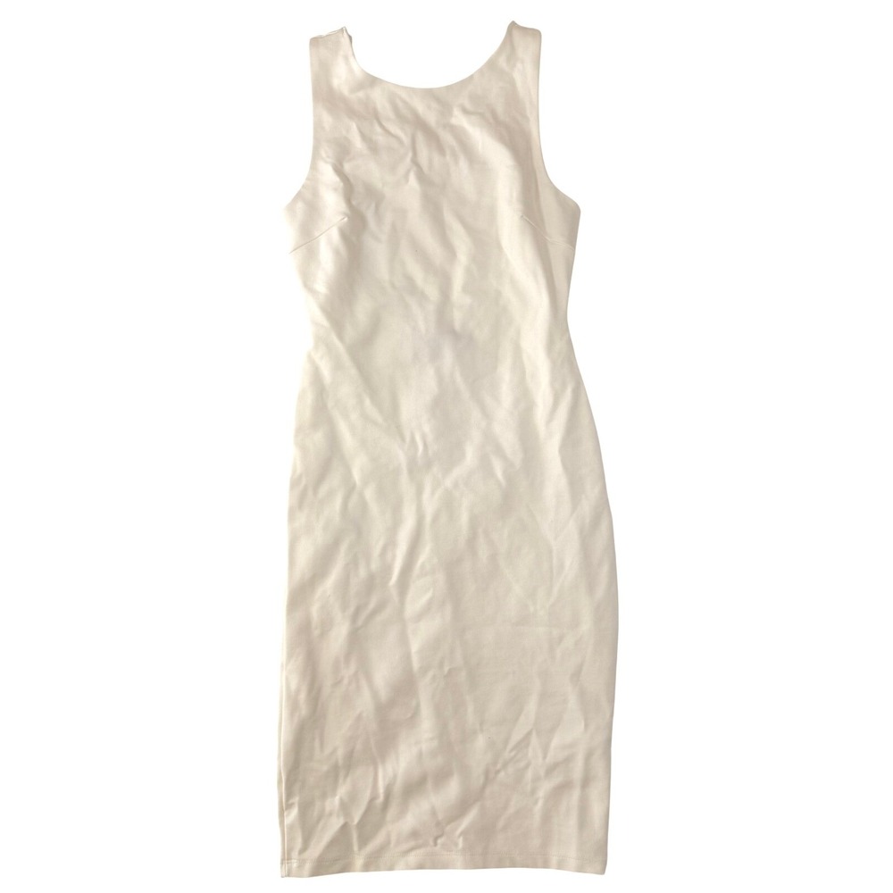 Lulus Cream Sleeveless Sheath Midi Dress Backless‎ Elegant Cocktail Party Size S